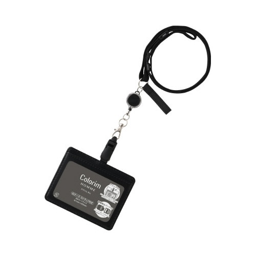 IDケースリール付 カラリム オム ブラック
