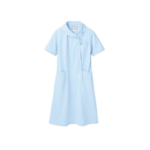 ナースワンピース 半袖 サックス