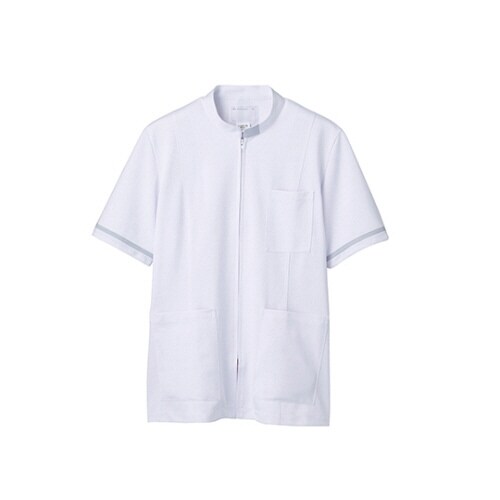 ジャケット メンズ 半袖 白/グレー