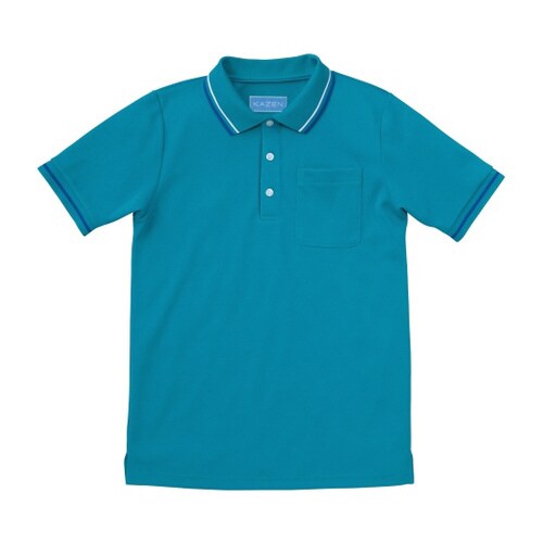 ライン入りポロシャツ グリーン 3L