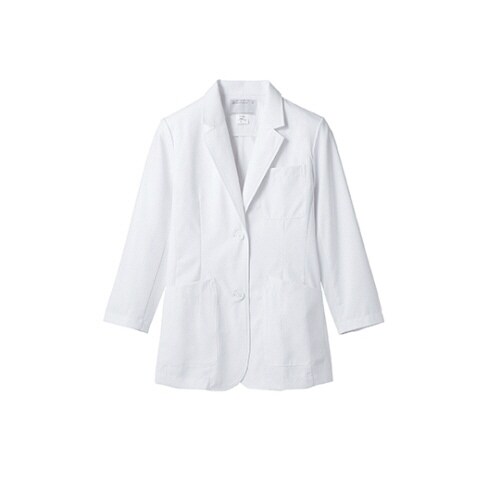 診察衣 レディス 長袖S 白