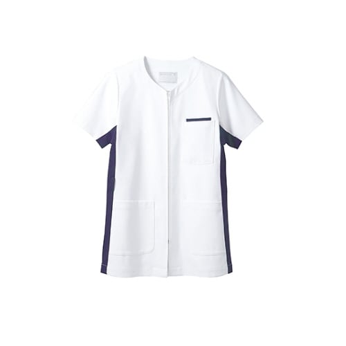 ジャケット レディス半袖白/ネイビー