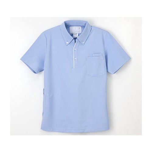 ニットシャツ ブルー LL