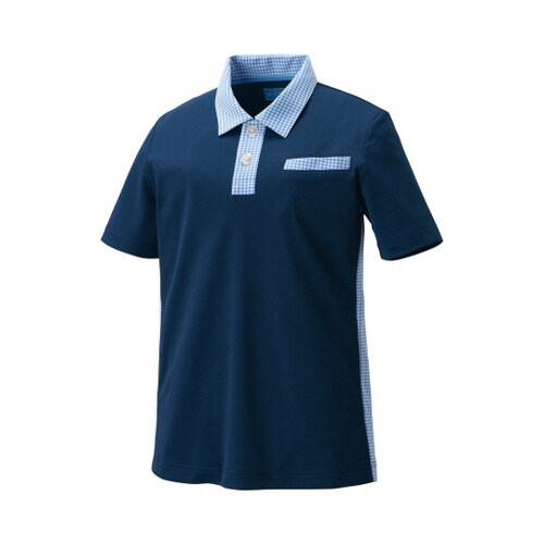 ニットシャツ ネイビー S