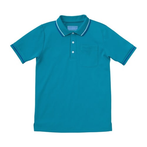 ライン入りポロシャツ グリーン SS