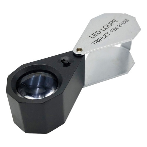 LEDライト付繰り出しルーペ 15× 白色LED