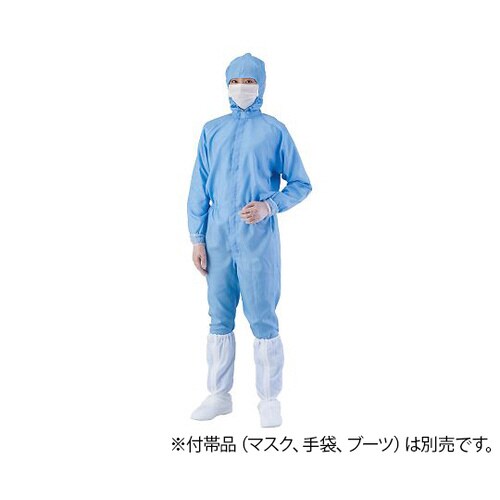 異物混入対策フード一体ツナギ服 青 3L