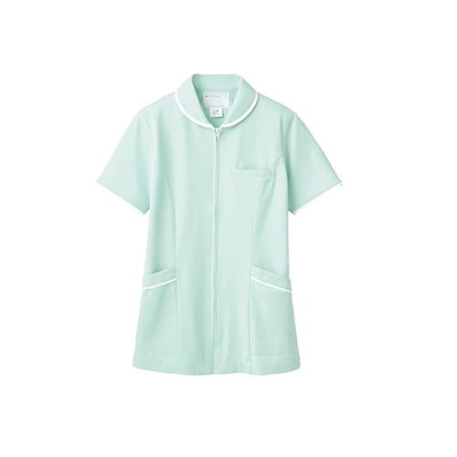 ナースジャケット 半袖 ミント/白