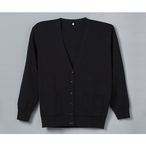 抗ピル貼りポケ付カーディガン ブラック 3L