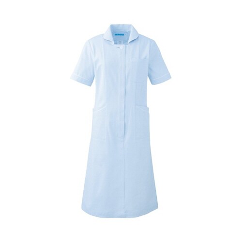 ワンピース半袖 サックス LL