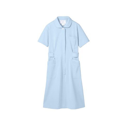 ナースワンピース 半袖 サックス