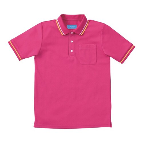 ライン入りポロシャツ ピンク SS