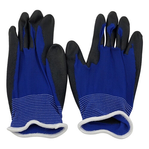 アズツール青色PUコート手袋(18G) 白