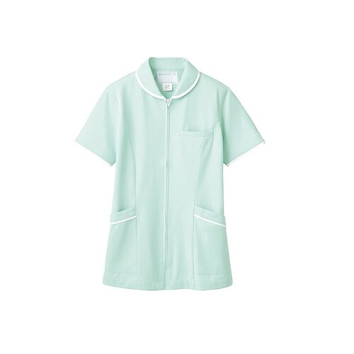 ナースジャケット 半袖 ミント/白