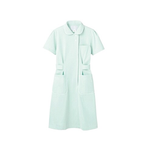 ナースワンピース 半袖 ミント/白