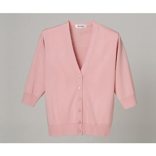 抗ピル七分袖カーディガン ピンク S