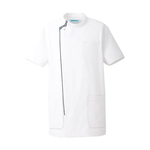 メンズジャケット半袖 ホワイトxネイビー L