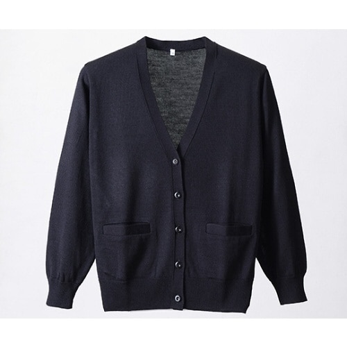 抗ピルポケット付カーディガン ブラック LL