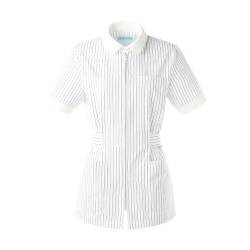 レディスジャケット半袖 ストライプ LL