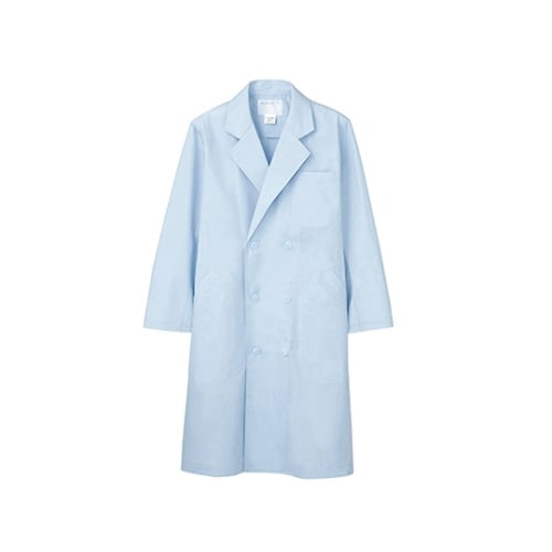 診察衣 メンズ 長袖W サックス