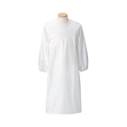 防水エプロン(袖あり) ホワイト LL