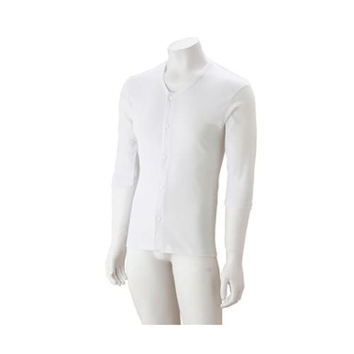 紳士7分袖大寸ホックシャツ ホワイト 3L