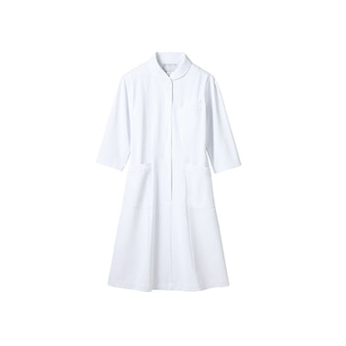 ナースワンピース 7分袖 白