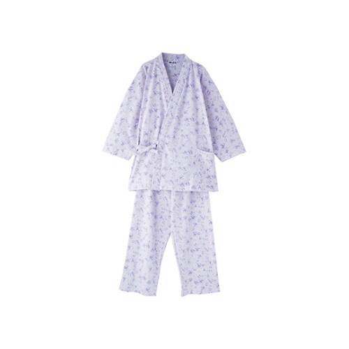 婦人スムース打合せパジャマ ブルー系 M