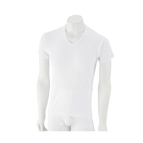 紳士半袖U首シャツ(2枚組) ホワイト L