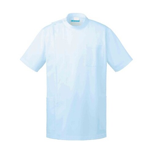 メンズ医務衣 半袖 サックス 3L