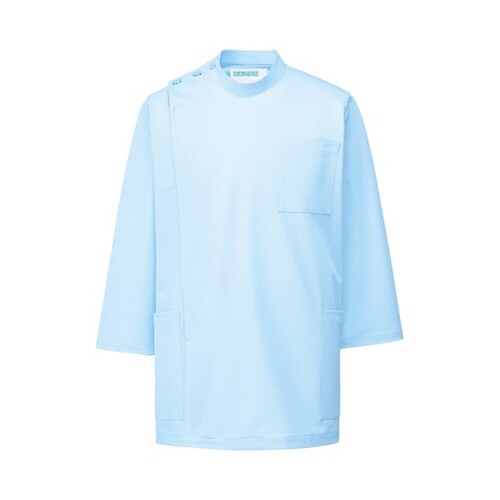 メンズ医務衣 七分袖 サックス M