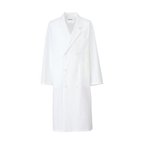 メンズ診察衣W型長袖 白 LL