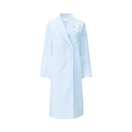 レディス診察衣W型 長袖 サックス 3L