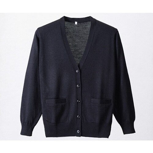 抗ピルポケット付カーディガン ブラック M