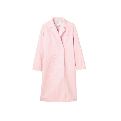 診察衣 レディス 長袖W ピンク