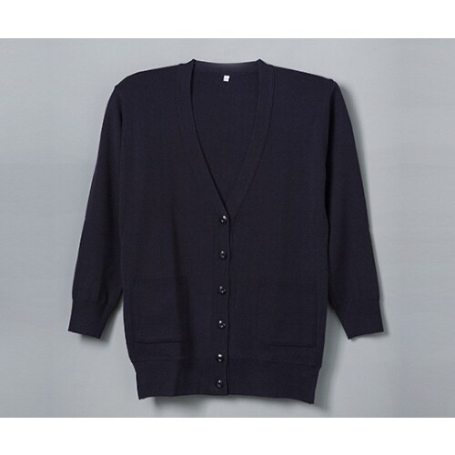 抗ピル貼りポケ付ロングカーディガン 濃紺 S