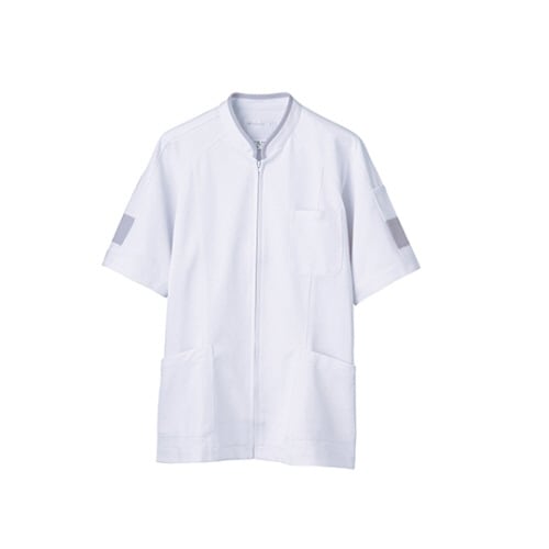 ジャケット メンズ 半袖 白/グレー