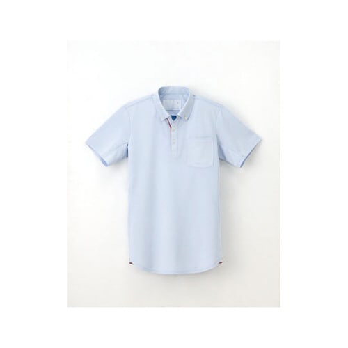 ニットシャツ サックス L