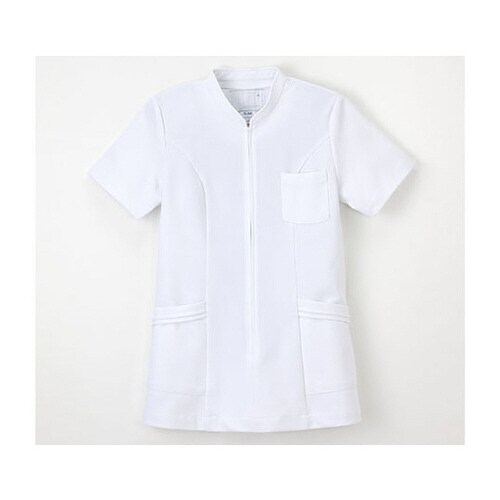 看護上衣半袖 ホワイト LL