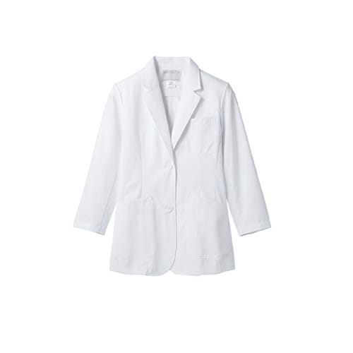 診察衣 レディス 長袖S 白
