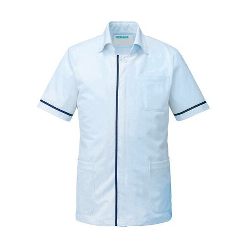 メンズジャケット半袖 サックス M