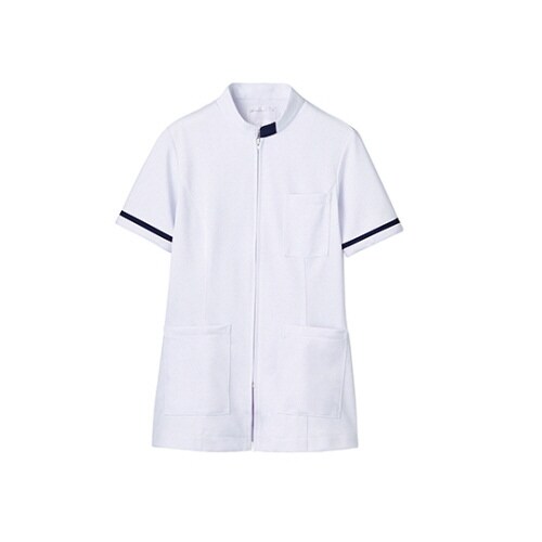 ジャケット レディス 半袖 白/ネイビー