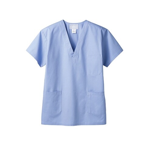 手術下着 メンズ 半袖 上衣 サックス