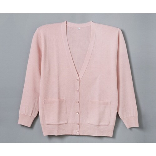 抗ピル貼りポケ付カーディガン ピンク 3L