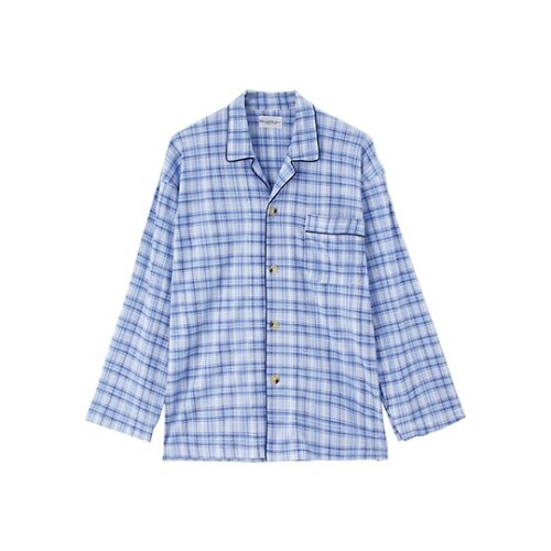 紳士介護腰開きパジャマ ブルー L