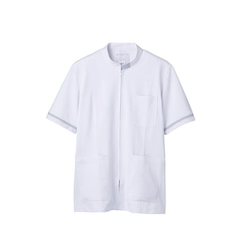 ジャケット メンズ 半袖 白/グレー