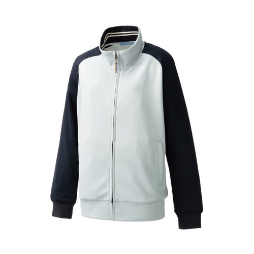 ジャージジャケット グレーxネイビー LL