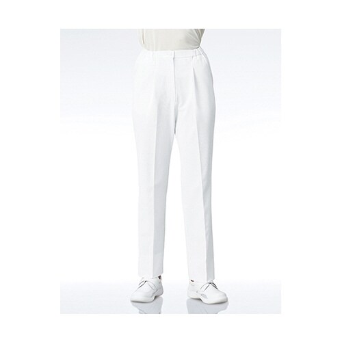 レディススラックス(ストレートカット) 白 5L