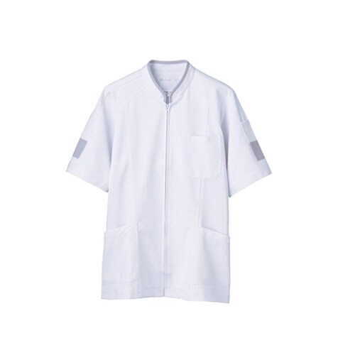 ジャケット メンズ 半袖 白/グレー