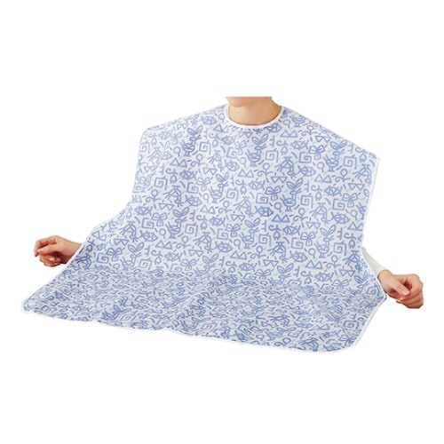 名札付食事用エプロン ブルー